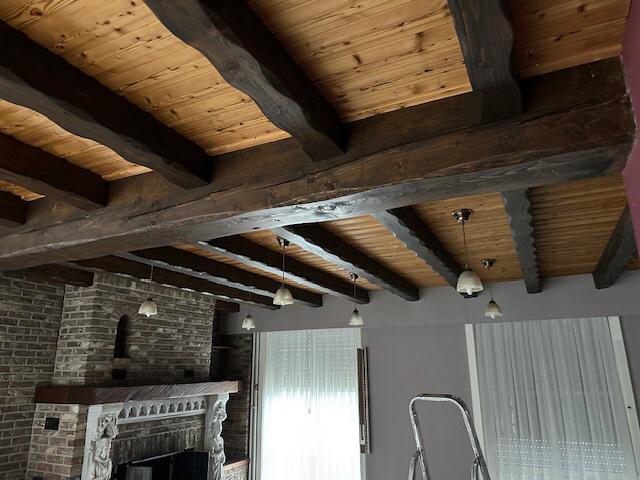 Plafond à poutres en bois/poutres mères et poutres enfand, Bricolage & Construction, Bois & Planches, Utilisé, Poutre, Pin, 300 cm ou plus