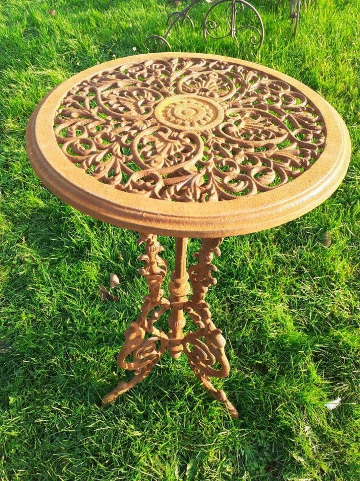 TAFEL, GEPATINEERDE GIETIJZEREN TUINTAFEL, Tuin en Terras, Tuinbeelden, Nieuw, Overige typen, Overige materialen, Ophalen