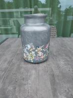 Vaas decoupage  zilverkleurige, Huis en Inrichting, Woonaccessoires | Vazen, Ophalen, Zo goed als nieuw