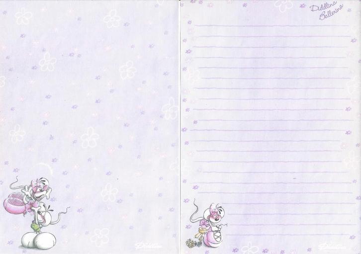 Diddl briefpapier speciaal, Verzamelen, Diddl, Zo goed als nieuw, Papier, Kaart of Schrift, Diddl, Ophalen of Verzenden