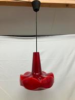 Vintage rode opaline glazen hanglamp van Peill & Putzler '60, Ophalen of Verzenden, Gebruikt