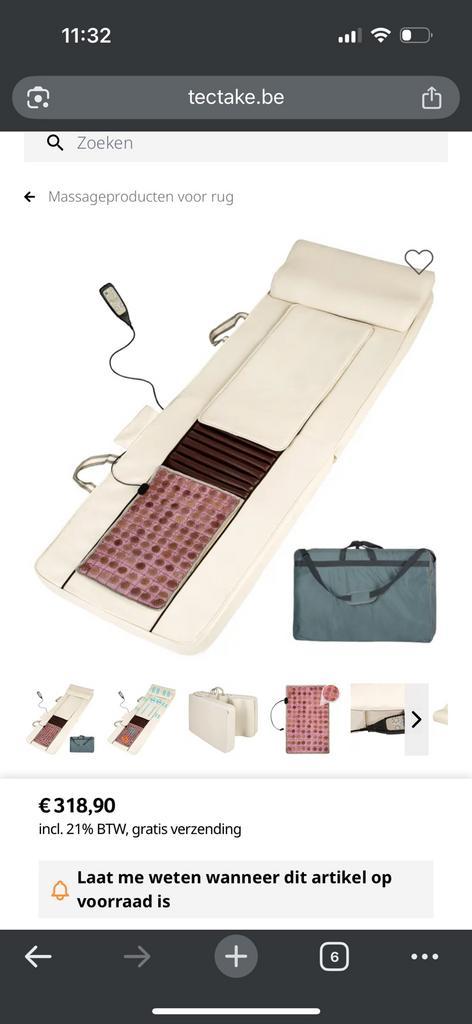 Shiatsu massage matras met verwarmde jade stenen, Sport en Fitness, Massageproducten, Massagestoel of Kussen, Ophalen