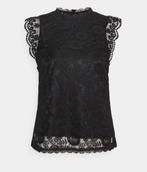 Zwarte kante top Pieces / Large / Nieuw met etiket, Vêtements | Femmes, Tops, Enlèvement ou Envoi, Neuf