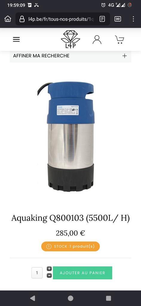 Aquaking Q800103 (5500L/H)
3bar hogedrukwaterpomp, Tuin en Terras, Waterpompen, Zo goed als nieuw, Ophalen of Verzenden