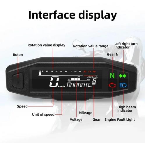 Digitale kilometer teller NIEUW, Fietsen en Brommers, Brommeronderdelen | Algemeen, Zo goed als nieuw, Blok, Ophalen of Verzenden