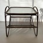 Vintage rotan bijzettafel / sidetable / plantentafel, Ophalen of Verzenden