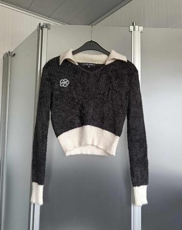 Trui - Wol - Sweater - Zwart - Wit - Small/Medium - €30