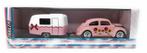 Majorette Pink Trailer VW Kever + Eriba Puck, Verzenden, Nieuw, Auto
