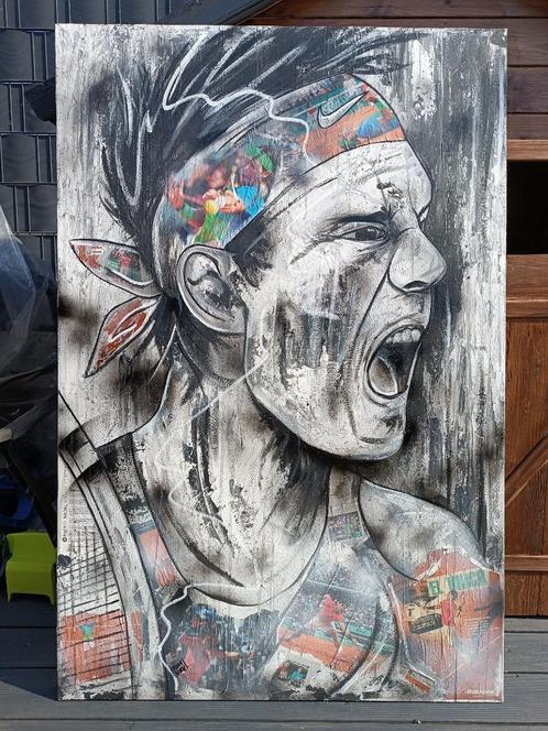 Iconic "Rafa NADAL" popArt 115/90cm, Antiek en Kunst, Kunst | Schilderijen | Modern, Ophalen of Verzenden