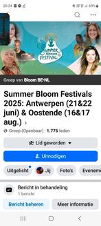 2 tickets  bloom festival Antwerpen 22 juni, Tickets en Kaartjes