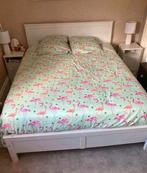 Prachtig wit houten bed Leen Bakker 140/200+boxbed&matras, Ophalen, Zo goed als nieuw