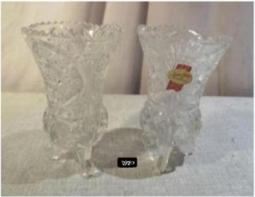 2 Mooie Kristallen Vaasjes - 14cm - Anna Hutte Bleikristall beschikbaar voor biedingen