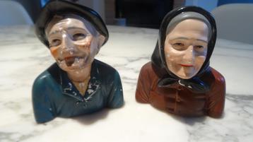 BUSTES van Amatxi en Aitatxi uit Baskenland in gepatineerd p beschikbaar voor biedingen