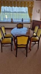 Uitschuifbare tafel en 6 stoelen, Antiek en Kunst, Antiek | Meubels | Kasten, Ophalen