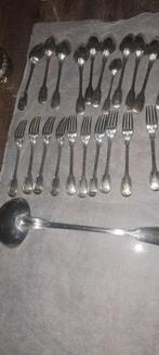 cuillères à soupe et 6 fourchettes en métal argenté,, Enlèvement ou Envoi