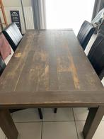 Table en bois massif extensible et 4 chaises simili cuir, Maison & Meubles, Tables | Tables à manger, Rectangulaire, 50 à 100 cm