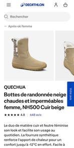 QUECHUA
Bottes quasi neuves chaudes imperméable NH500 cuir, Enlèvement ou Envoi, Beige