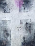 JAN VAERTEN / LICHTEND KRUIS / COLLAGE PAPIER / 70x55cm SIG, Ophalen of Verzenden