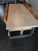 Strakke eettafel in industriële stijl, Huis en Inrichting, Tafels | Eettafels, Ophalen, 200 cm of meer, 50 tot 100 cm, Zo goed als nieuw