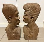 2 magnifiques statues africaines en bois de 35 cm, Enlèvement ou Envoi