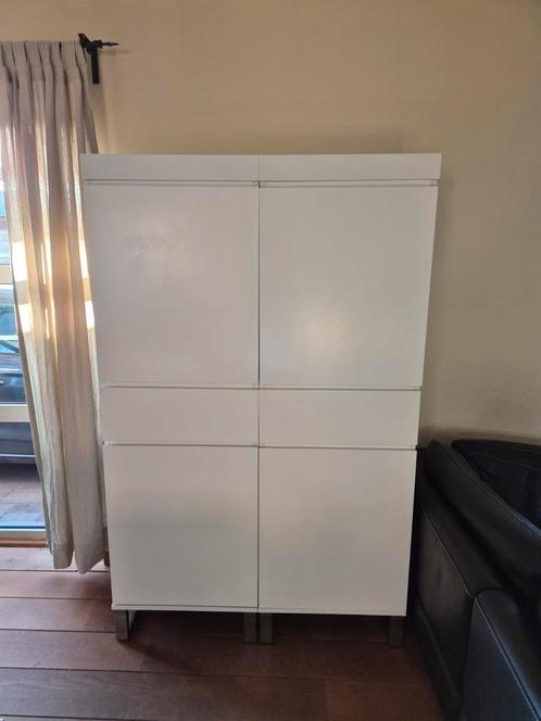 2x Hoge witte kasten 1x lage tv kast, Huis en Inrichting, Kasten |Televisiemeubels, Ophalen