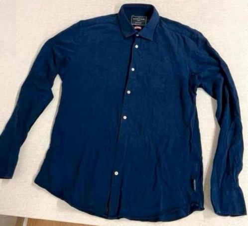 Scotch & soda blauw - overhemd met knopen kraag L slim-fit, Kleding | Heren, Overhemden, Halswijdte 41/42 (L), Blauw, Ophalen of Verzenden