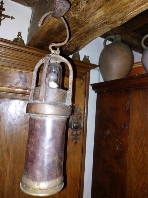 oude mijnwerkerslamp LEMAIRE, jaren 1800-1900, Antiquités & Art, Curiosités & Brocante, Enlèvement ou Envoi