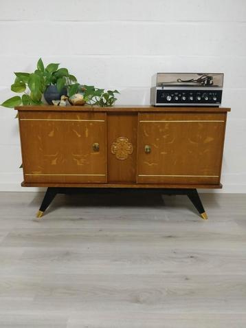 Vintage midcentury platenspeler leubel | lowboard | dressoir beschikbaar voor biedingen