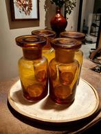 Lot de 4 pots d'apothicaire en verre ambré en bon état, Antiquités & Art, Antiquités | Verre & Cristal, Enlèvement ou Envoi