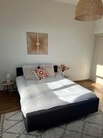 Modern tweepersoonsbed 160x200 – met lattenbodem, Huis en Inrichting, Slaapkamer | Bedden, Ophalen, Gebruikt, Bruin, Tweepersoons