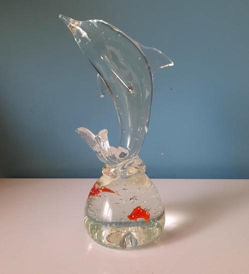 Decoratie dolfijn beeld, Antiek en Kunst, Antiek | Glaswerk en Kristal, Ophalen of Verzenden