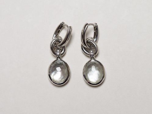 Zilveren oorbellen met parelmoer Ti Sento 7744MW, Handtassen en Accessoires, Oorbellen, Zo goed als nieuw, Hangers, Zilver, Zilver