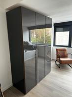Donkergrijze kleerkast H 216 B 150 D 60, Huis en Inrichting, Kasten | Kleerkasten, Ophalen, Met deur(en), 100 tot 150 cm, 200 cm of meer