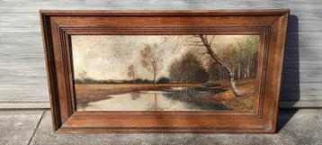 Huile sur toile paysage signe beschikbaar voor biedingen