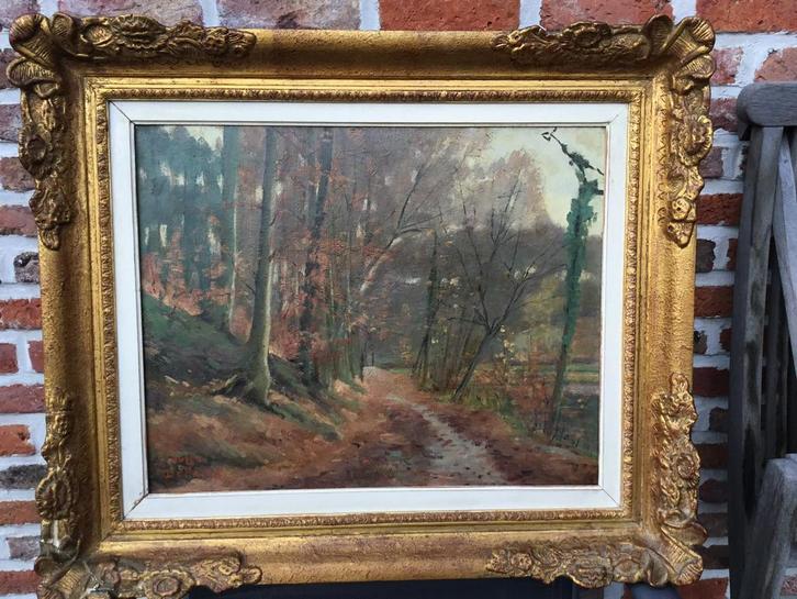 Jules DE PAEPE -Fin d’Automne à Rouge-Cloître -jaar 50/49 ., Antiek en Kunst, Kunst | Schilderijen | Klassiek, Ophalen