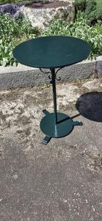 Oude kleine ronde tafel in metaal en smeedijzer, H 77 cm, Antiek en Kunst, Ophalen of Verzenden