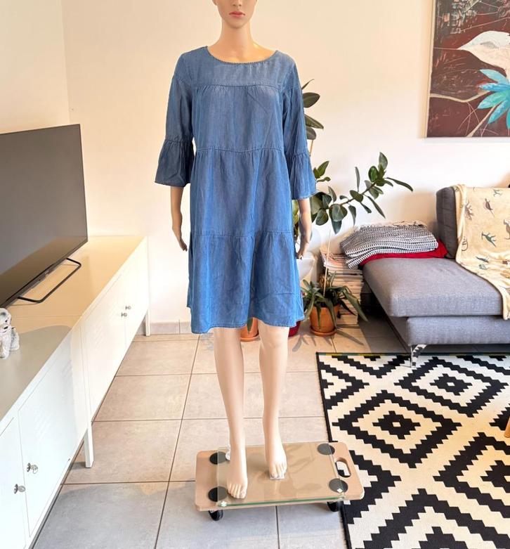 Beautiful denim boho dress (size S/M/L) NEW, Kleding | Dames, Jurken, Nieuw, Maat 38/40 (M), Blauw, Knielengte, Ophalen of Verzenden
