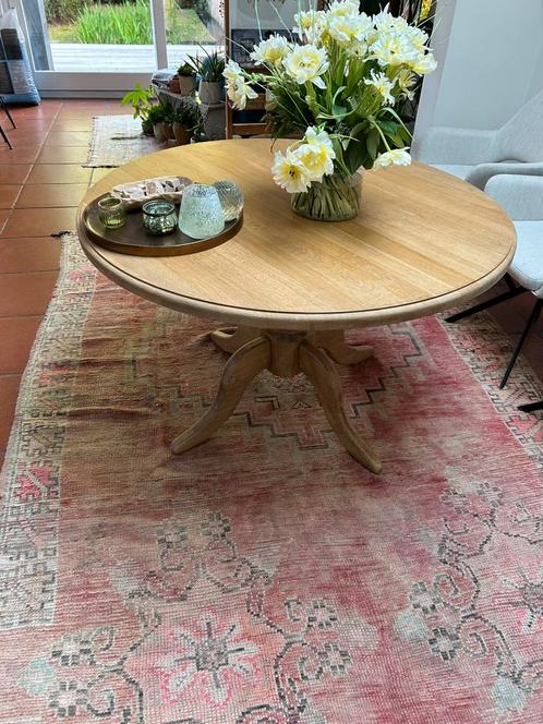 Ronde eiken tafel, Huis en Inrichting, Tafels | Eettafels, Zo goed als nieuw, Ophalen
