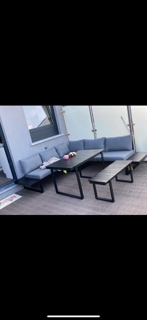 Ensemble de jardin, Tuin en Terras, Tuinsets en Loungesets, Nieuw, Tuinset, Aluminium, 7 zitplaatsen, Bank, Bijzettafel, Eettafel