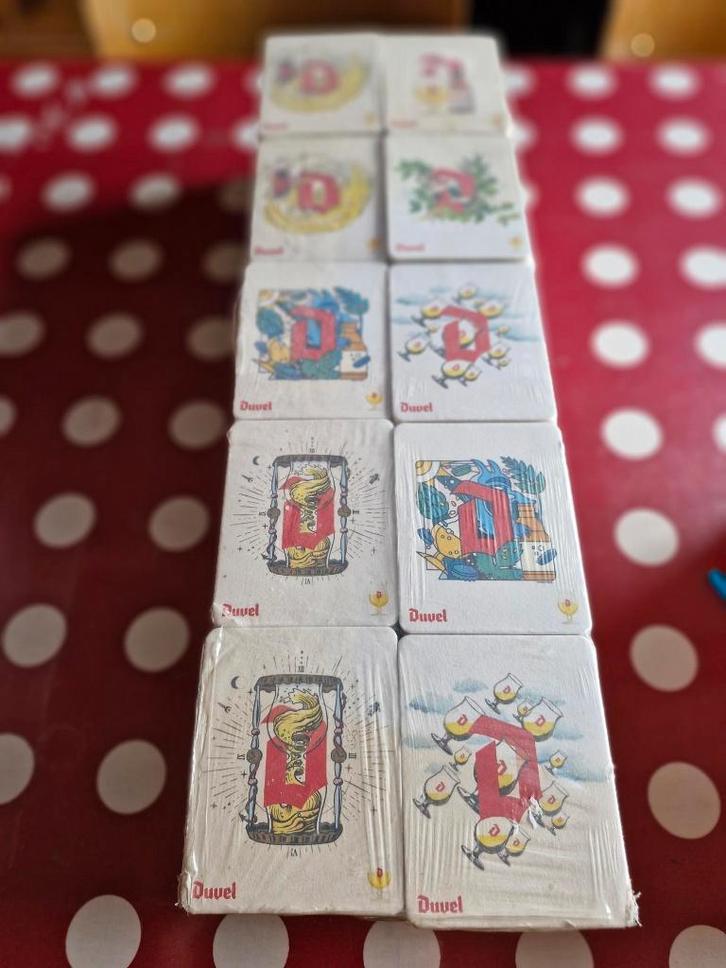 10 PAKKEN DUVEL BIERKAARTJES moortgat sous bocks BIERVILTJES, Verzamelen, Biermerken, Zo goed als nieuw, Viltje(s), Duvel, Ophalen of Verzenden