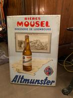 Plaque publicitaire bières Mousel brasserie Luxembourg, Panneau, Plaque ou Plaquette publicitaire, Autres marques, Utilisé
