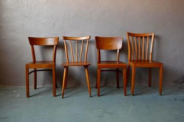 Série de 4 chaises bistrot  style vintage dépareillées mix a beschikbaar voor biedingen