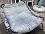 Grijze tuinstoel met stoffen  grijze zit , grondig poetsen,, Tuin en Terras, Ophalen, Gebruikt
