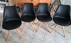 4x Eetkamer kuipstoelen zwart, Huis en Inrichting, Stoelen, Ophalen, Gebruikt, Zwart