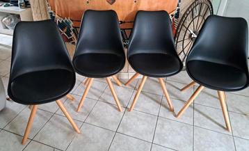 4x Eetkamer kuipstoelen zwart beschikbaar voor biedingen