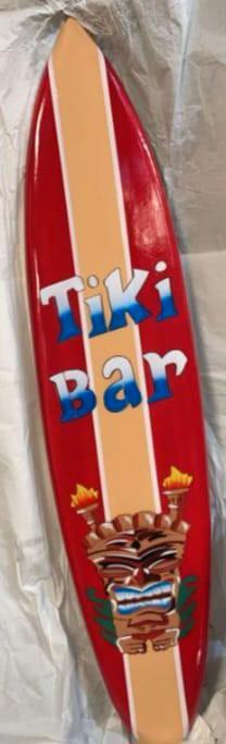 Planche de surf 50 0 cm en bois d albesia Tiki bar, Antiek en Kunst, Kunst | Beelden en Houtsnijwerken, Ophalen of Verzenden