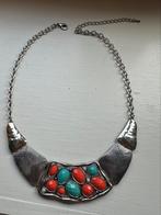 Mooie ketting met rood en aqua, Handtassen en Accessoires, Kettingen, Ophalen of Verzenden, Zo goed als nieuw, Rood, Overige materialen