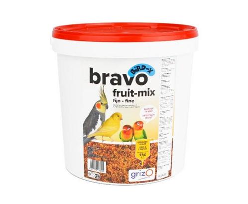 Bravo Fruit Mix Fijn 5kg - Bird-X Grizo, Dieren en Toebehoren, Dierenvoeding, Ophalen of Verzenden