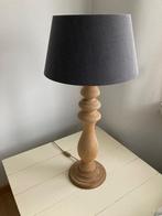 Lamp met grijze kap te koop hoogte 80cm, Landelijk, Ophalen of Verzenden, Zo goed als nieuw, Hout