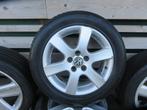 5x allu velg + banden vw polo 195/55/15, Ophalen, Gebruikt, 15 inch, Band(en)